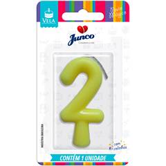 Vela Aniversário Tubular Candy Amarela Nº 2 Junco