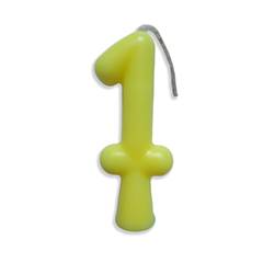 Vela Aniversário Tubular Candy Amarela Nº 0 Junco