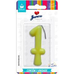 Vela Aniversário Tubular Candy Amarela Nº 0 Junco