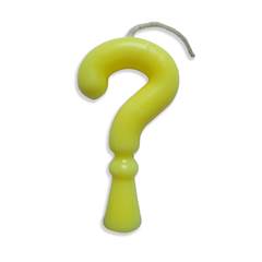 Vela Aniversário Tubular Candy Amarela Interrogação Junco