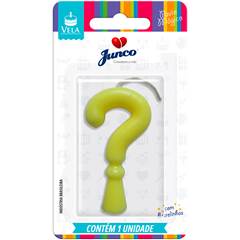 Vela Aniversário Tubular Candy Amarela Interrogação Junco