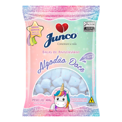 Bala de Algodão Doce para Aniversário Junco 400g