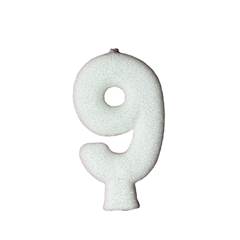 Vela Aniversário Live Colors com Gliter Branca Nº 9 Junco