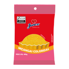 Confeito Miçanga Colorida Amarela Junco – 10 Pacotes de 400g