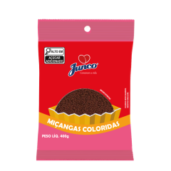 Confeito Miçanga Colorida Marrom Junco – 10 Pacotes de 400g