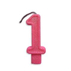 Vela Aniversário Big Número Rosa Nº 1 Junco