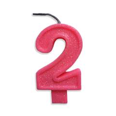 Vela Aniversário Big Número Rosa Nº 2 Junco