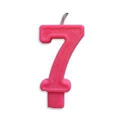 Vela Aniversário Big Número Rosa Nº 7 Junco
