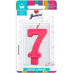 Vela Aniversário Big Número Rosa Nº 7 Junco