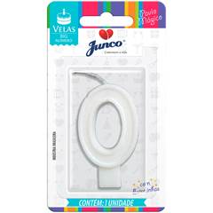 Vela Aniversário Big Número Branca Nº 0 Junco