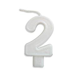 Vela Aniversário Big Número Branca Nº 2 Junco