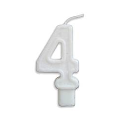 Vela Aniversário Big Número Branca Nº 4 Junco
