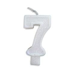 Vela Aniversário Big Número Branca Nº 7 Junco