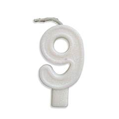 Vela Aniversário Big Número Branca Nº 9 Junco