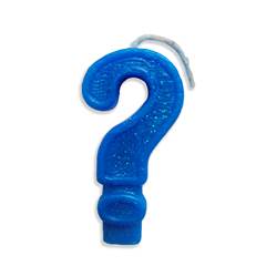 Vela Aniversário Big Interrogação Azul Junco