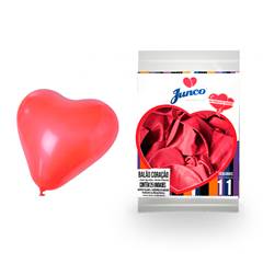 Balão Látex Coração Nº 11 Vermelho com 25 Unid. Junco