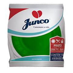 Prato Descartável Plástico Verde Junco 10 unidades - 15cm