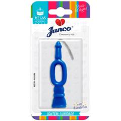 Vela Aniversário Número Azul Nº 0 Junco