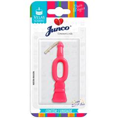 Vela Aniversário Número Rosa Nº 0 Junco
