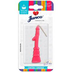 Vela Aniversário Número Rosa Nº 1 Junco