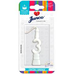 Vela Aniversário Número Branca Nº 3 Junco