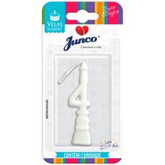 Vela Aniversário Número Branca Nº 4 Junco