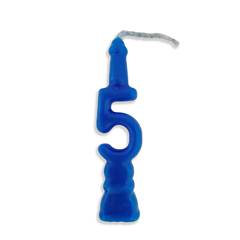 Vela Aniversário Número Azul Nº 5 Junco