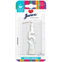 Vela Aniversário Número Branca Nº 5 Junco