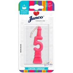 Vela Aniversário Número Rosa Nº 5 Junco