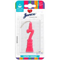 Vela Aniversário Número Rosa Nº 7 Junco
