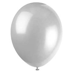 Balão Látex Liso Cintilante Nº 70 Prata com 50 Unid. Junco