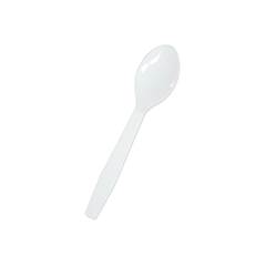 Colher Descartável para Sobremesa Branca Junco 10 unidades